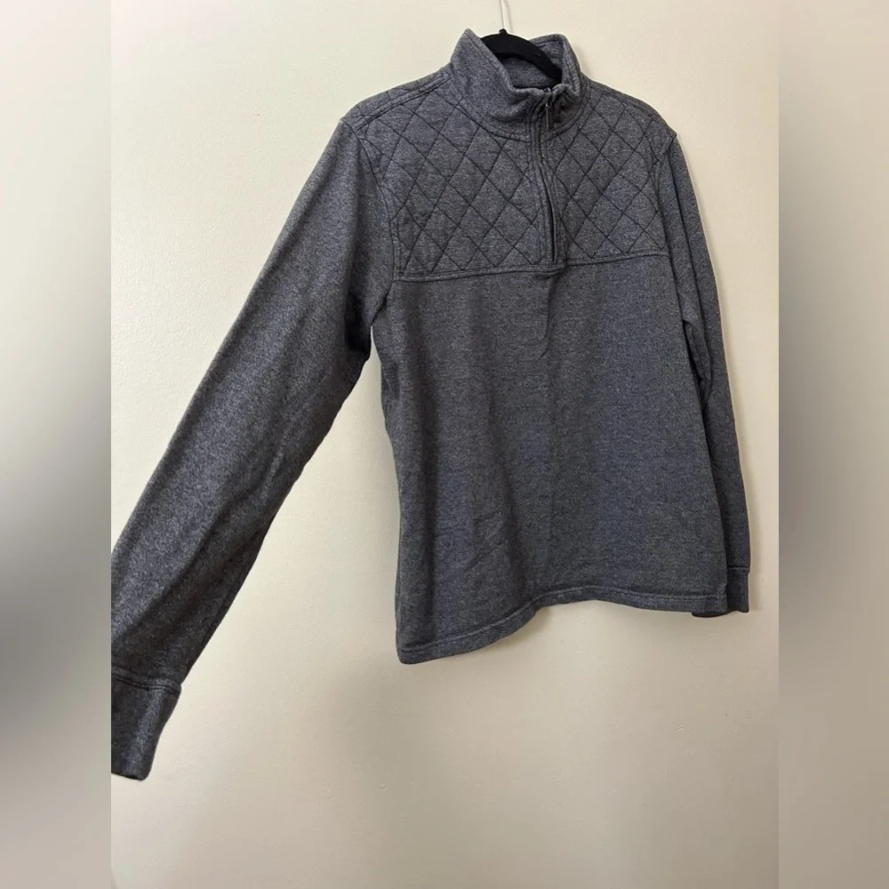 Banana Republic Mens Cotton Half Zip Long Sleeve Pullover Quilted Sweater Size L